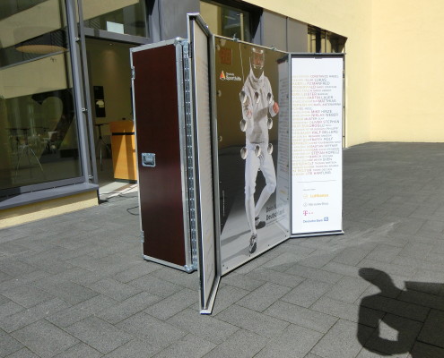 Die Fechtwand komplett im Case